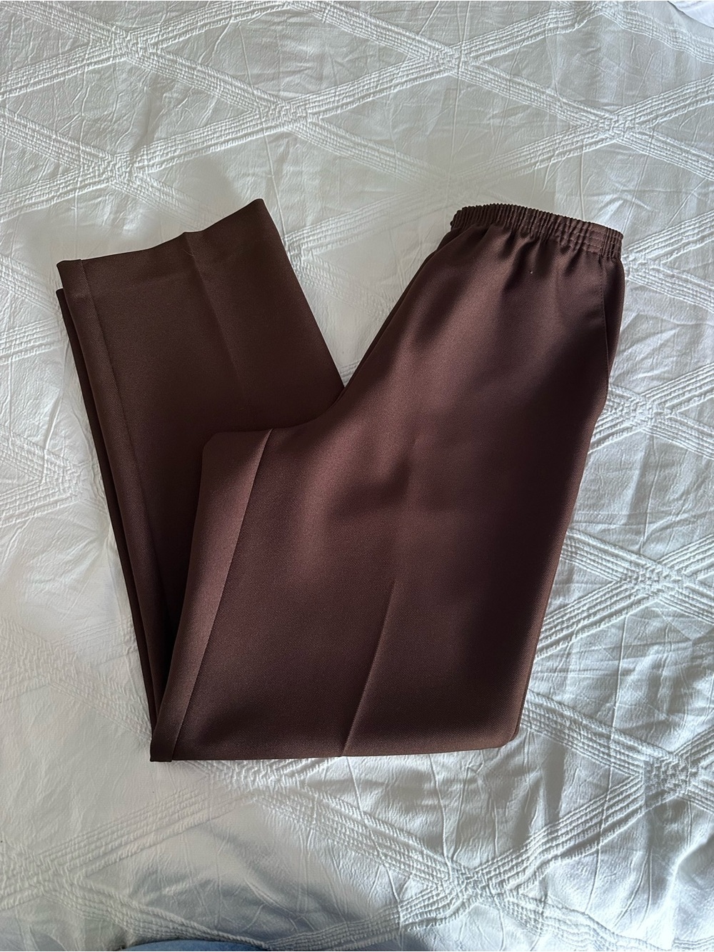 Alfred Dunner Brown Trouser Pants Elastic Waist